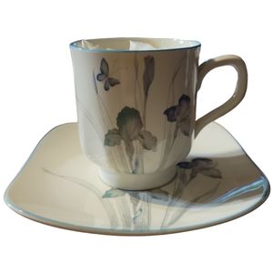 1 Vtg 80's Sango Quadrille Atrium Butterfly Lavander Joan Luntz Cup/Saucer #5306